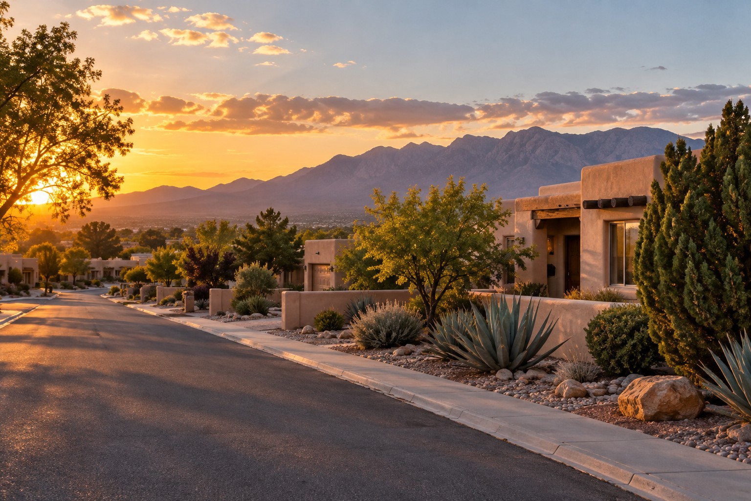 A friendly Albuquerque, New Mexico neighborhood street